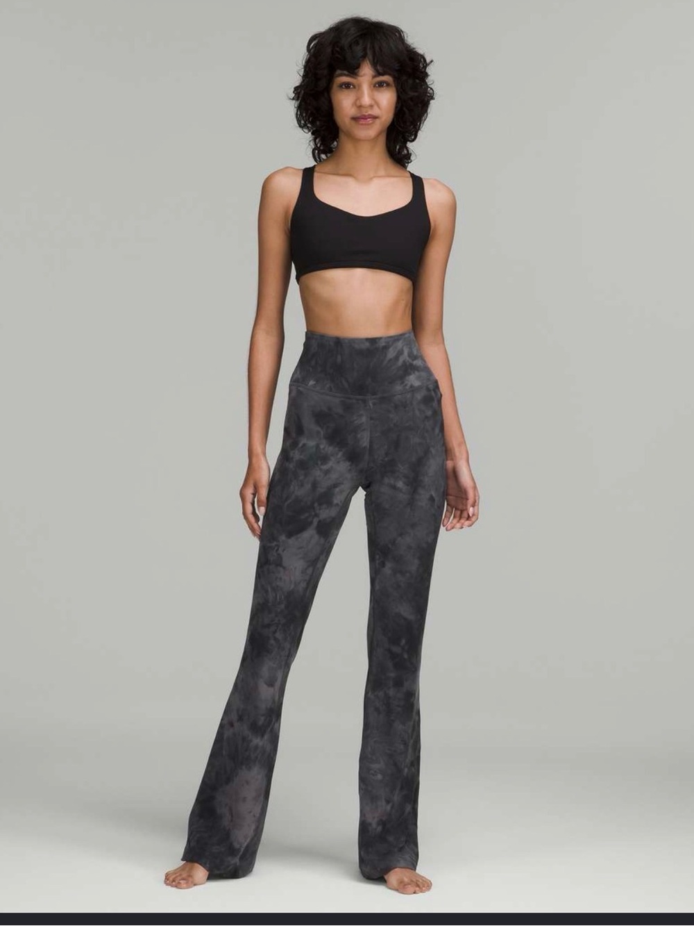 lululemon athletica Black Tie-Dye Flare Jeans